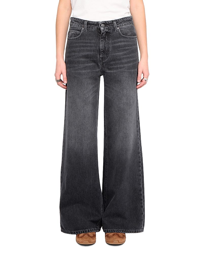 Zadig & Voltaire Eli High Rise Wide Leg Jeans in Medium Grey