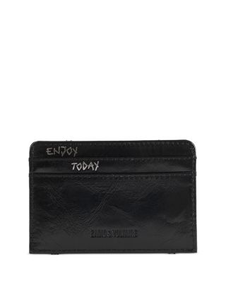 ZV Pass Studded Vintage Patent Leather Card Holder
