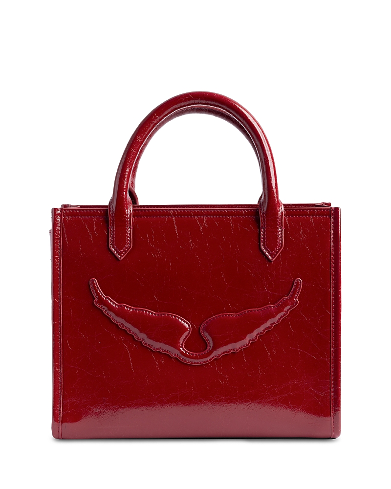 Zadig & Voltaire Angel Xs Crinkled Patent Leather Tote