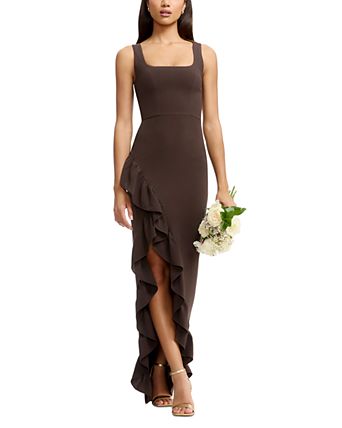 brown semi formal dress Women's Party Wedding Guest Dress Long Dress Maxi Dress Black Red Light Sleeveless Pure Color Patchwork Spring Summer V Neck Sexy 2023 S M L XL XXL 2023 Hips 44 (112 cm) 16 US/ 20 AU/ 48 EU Long simple long dress |