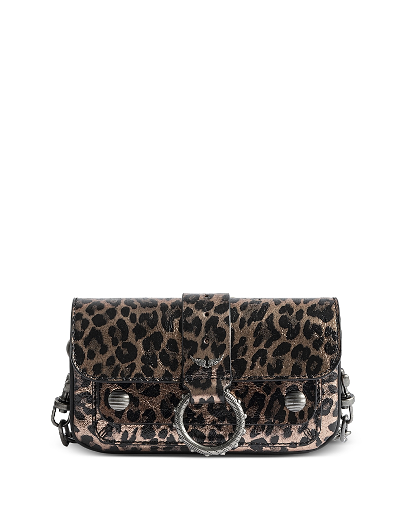Zadig & Voltaire x Kate Moss Metallic Leopard Print Leather Chain Wallet