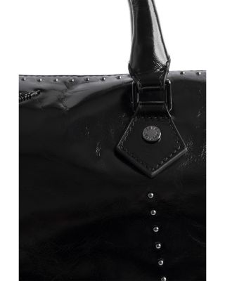 Sunny Vibe Medium Studded Vintage Patent Leather Shoulder Bag