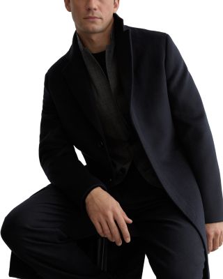 Empire Long Sleeve Relaxed Fit Wool Blend Overcoat