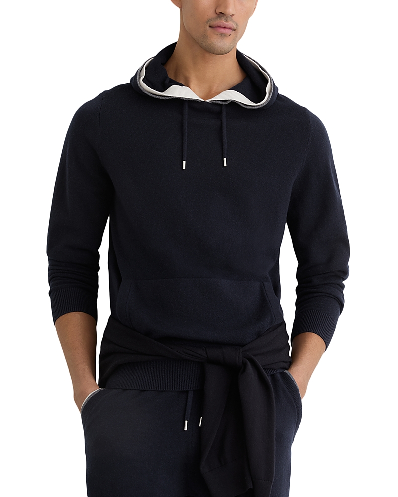 Reiss Falmer Long Sleeve Merino Tipped Hoodie