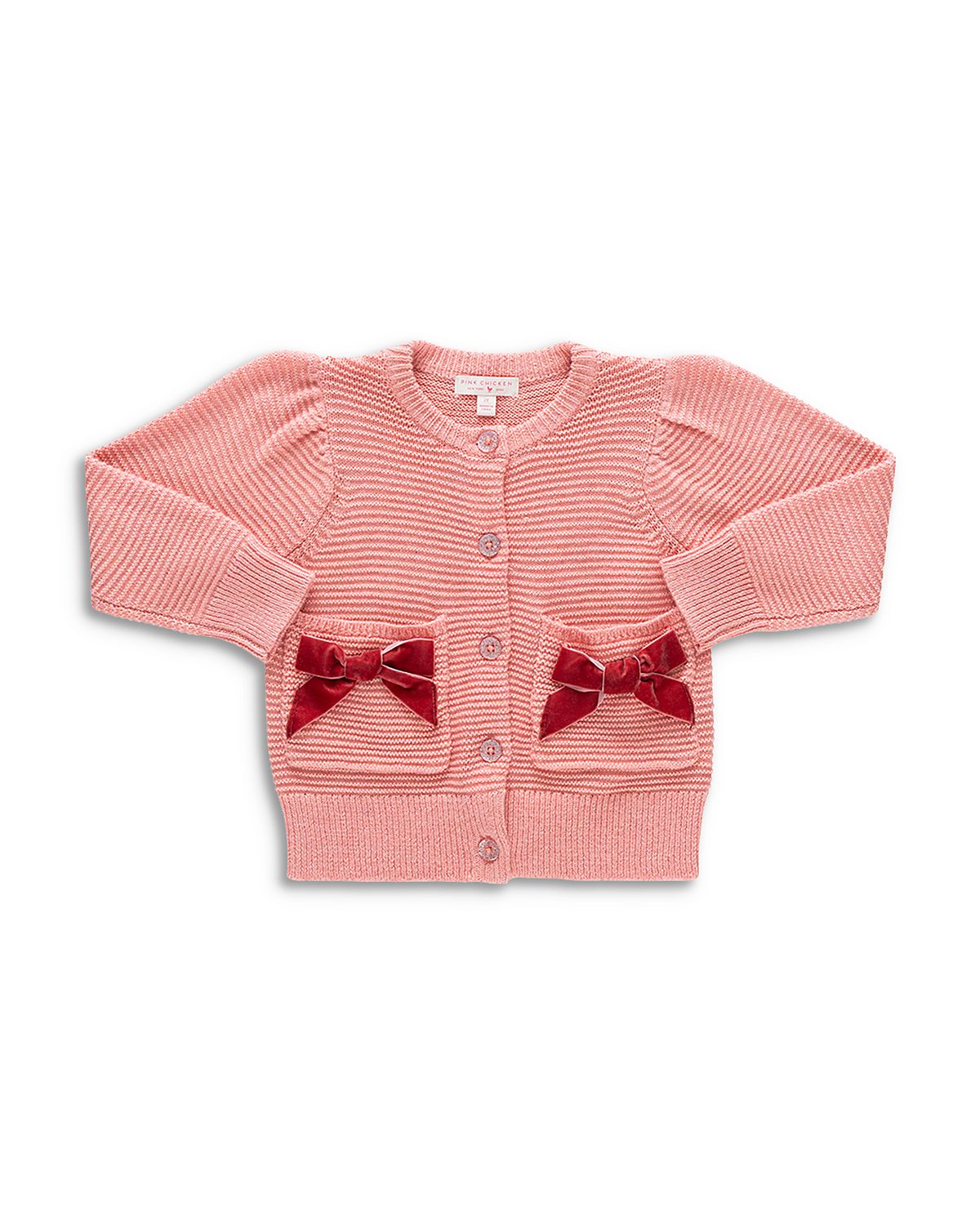 Pink Chicken Girls' Bow Pocket Sweater - Little Kid