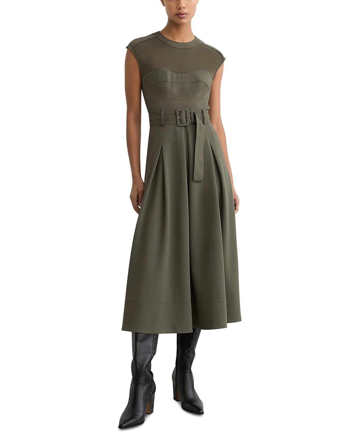 Reiss Petite Ava Belted Midi Dress