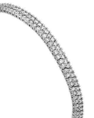 Diamond Double Row Tennis Bracelet in 14K White Gold, 4.50 tcw