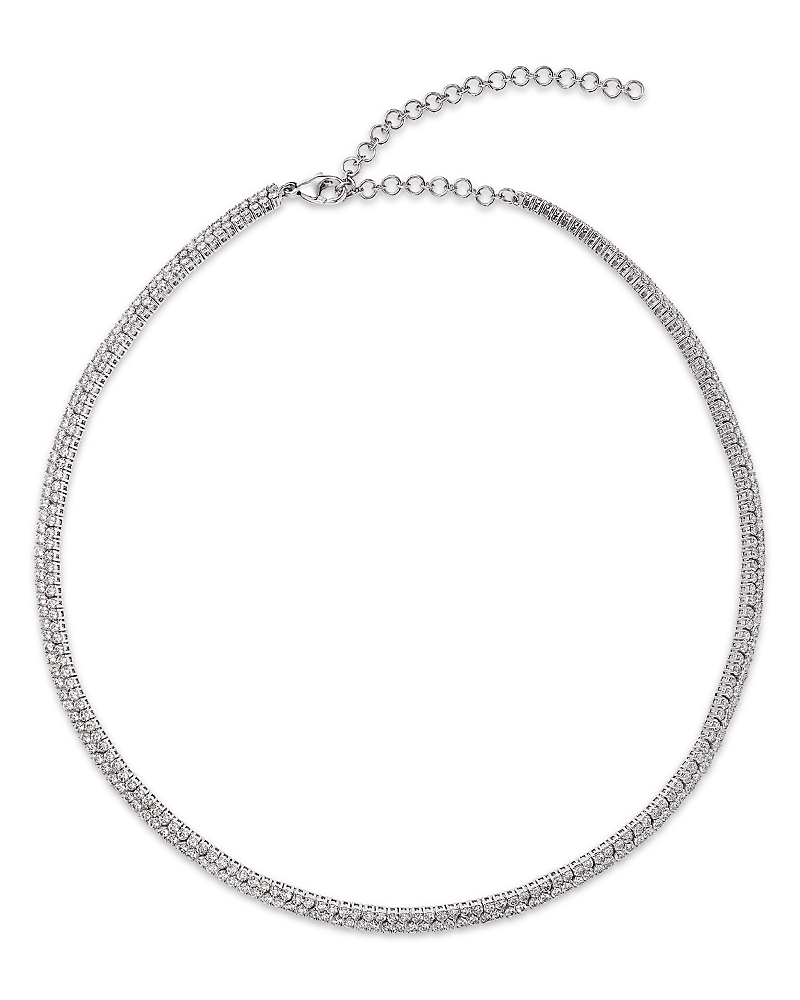 Bloomingdale's Fine Collection Luxe Collection Diamond Double Row Choker Necklace in 14K White Gold, 8.50 tcw