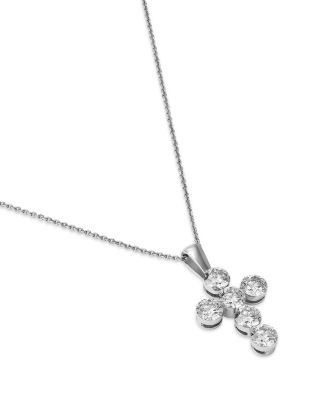 Luxe Collection Certified Lab Grown Diamond Cross Pendant Necklace in 14K White Gold, 2.0 tcw