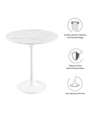 Lippa Round Artificial Marble Side Table