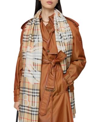  Wide EKD Check Wool Silk Scarf