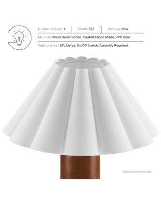  Flora Wood Table Lamp With Pleated Petal Shade
