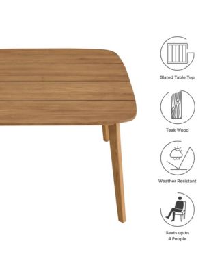 Vienna 46" Square Outdoor Patio Teak Wood Dining Table