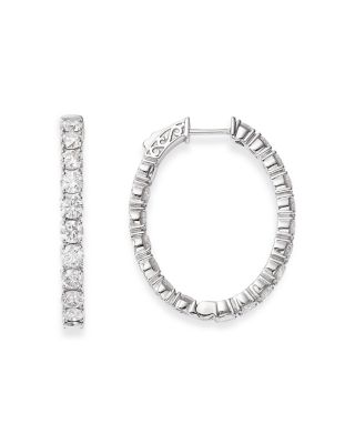 Luxe Collection Certified Lab Grown Diamond Inside Out Hoop Earrings in 14K White Gold, 5.0 tcw