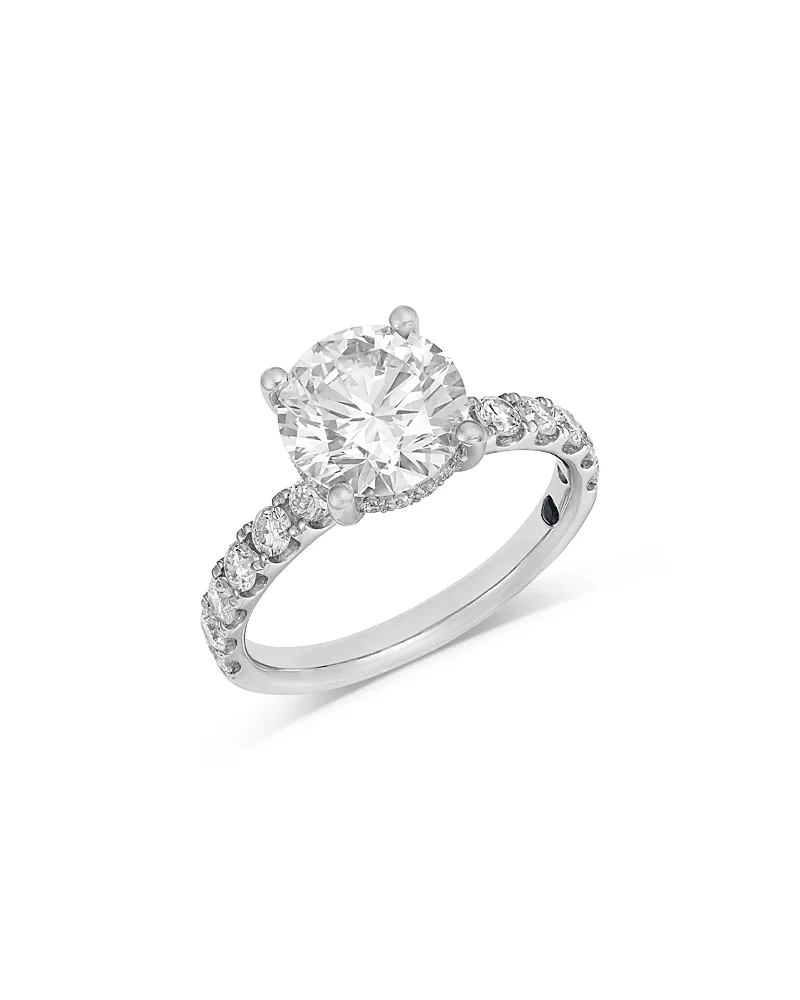 Bloomingdale's Fine Collection Luxe Collection Certified Lab Grown Diamond Hidden Halo Engagement Ring in Platinum, 3.25 tcw