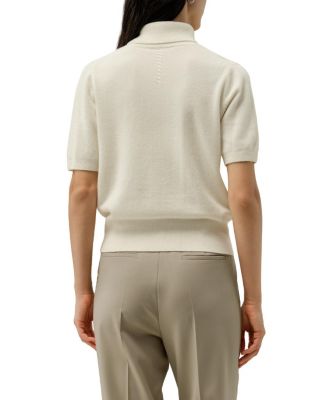  Cable Knit Baby Cashmere Turtleneck Top