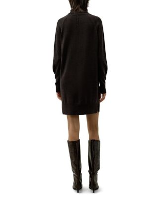 Wool Cashmere Turtleneck Sweater Dress