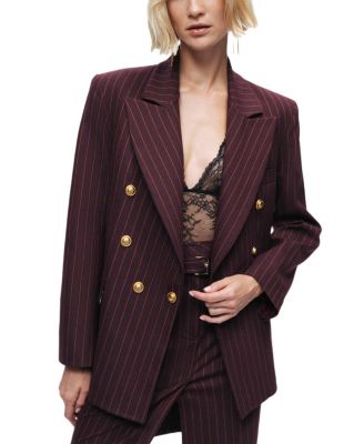 Pinstripe Double-Breasted Blazer