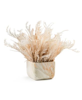  Whispy Pampas in Marble Pot Arrangement