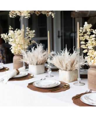  Whispy Pampas in Marble Pot Arrangement