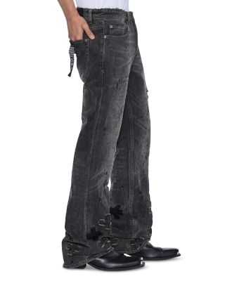 Asher Black Distressed Jeans in Charcoal