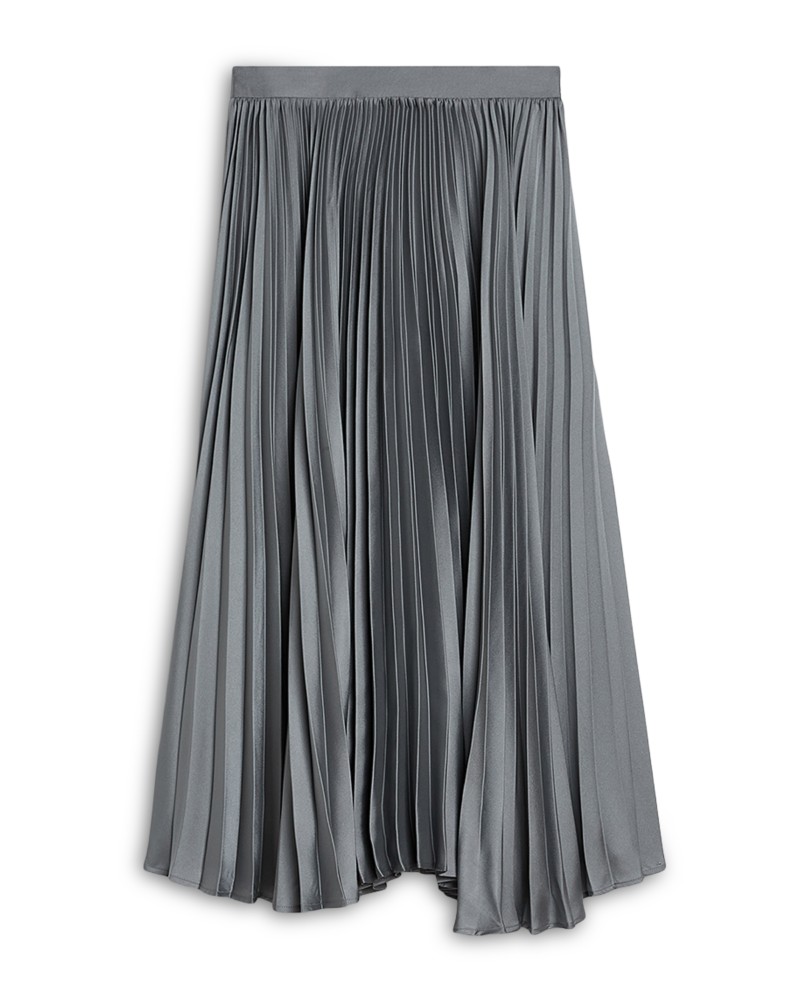 Jil Sander Pleated Midi Skirt in Volcanic Glass