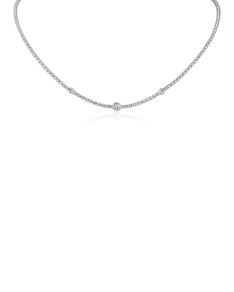 Kenneth Jay Lane Cubic Zirconia Station Tennis Necklace, 16