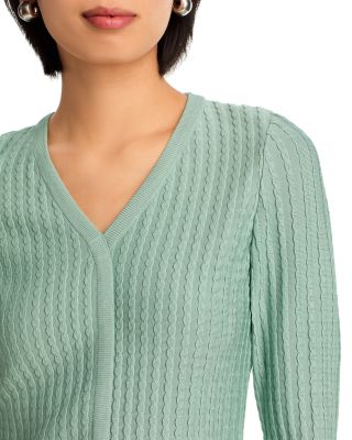 Scalloped Rib Knit Bell Sleeve Top