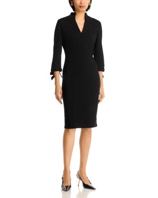  LuxeStretch Ponte Tie Sleeve Sheath Dress