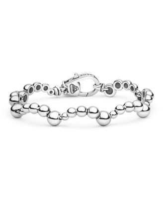 Sterling Silver Caviar Bubbly Beaded Scallop Bracelet