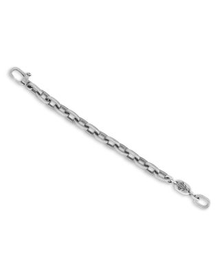 Men's Sterling Silver Artisan Oval Link 25th Anniversary Chain Bracelet
