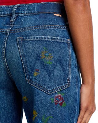 The Rerun Zip Sneak High Rise Jeans in Field of Flowers