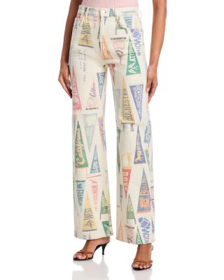 The Maven Sneak High Rise Wide Leg Jeans in Pep Rally