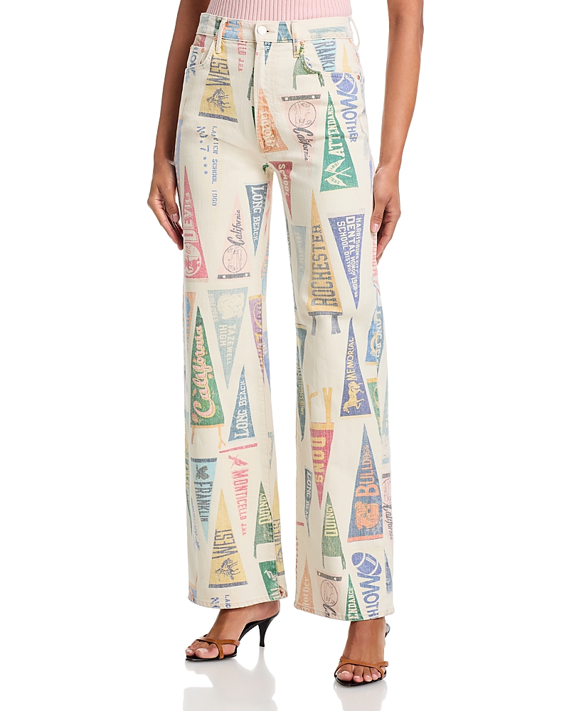 Mother The Maven Sneak High Rise Wide Leg Jeans in Pep Rally
