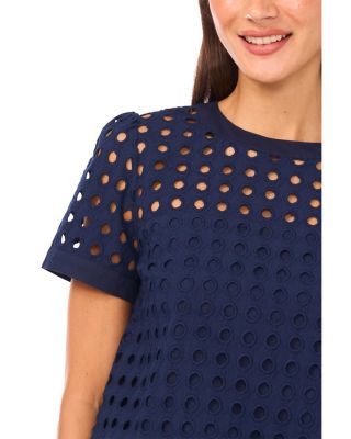 Circle Eyelet Embroidered Top