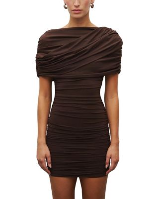 The Draped Shoulder Mini Dress