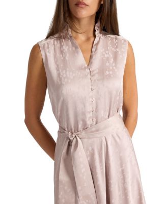 Nirva Sleeveless Dress in Tonal Floral Jacquard