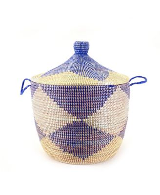 Dou Lid Chevron Low Storage Basket