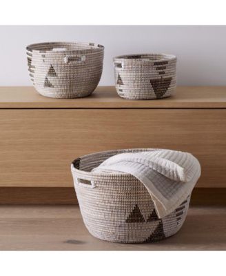 Oval Storage Basket Graphic Print - Set of 3