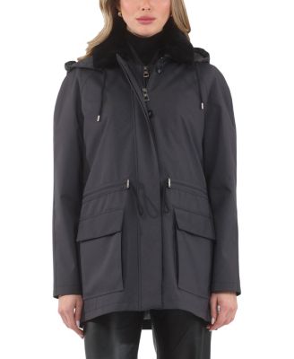  Parka with Detachable Hood and Select Shearling Lamb Collar, Removable Vest