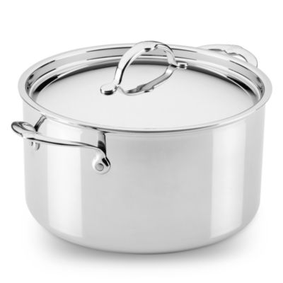 ProBond Luxe 12-Qt. Polished Professional Clad Stainless Steel Stock Pot with Lid