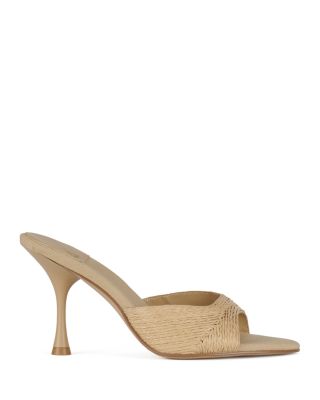 Women's Raffia High Heel Mules