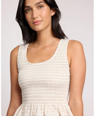  Air Linen Smocked Tank