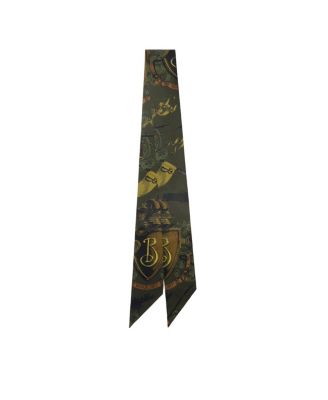  Skinny Reversible Etched Knight Silk Scarf