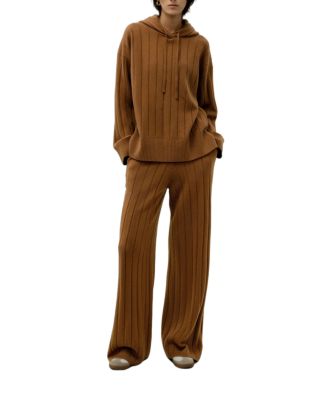  Ribbed Hooded Knit Top