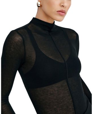  Alicia Sheer Turtleneck Top