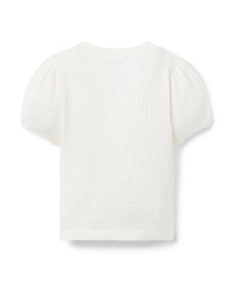 Girls' Pointelle Puff Sleeve Top - Baby, Little Kid, Big Kid