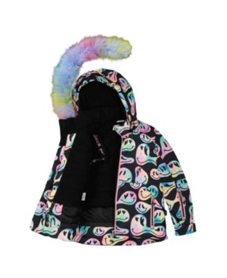 Girls' Two-Piece Play Snowsuit Smiley Face Jacket - Little Kid