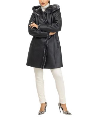 Merino Shearling Lamb Parka with Whipstitch Trim