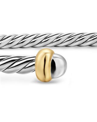 Micro Cable Flex&reg; Bracelet in Sterling Silver with 14K Yellow Gold, 2.6mm 